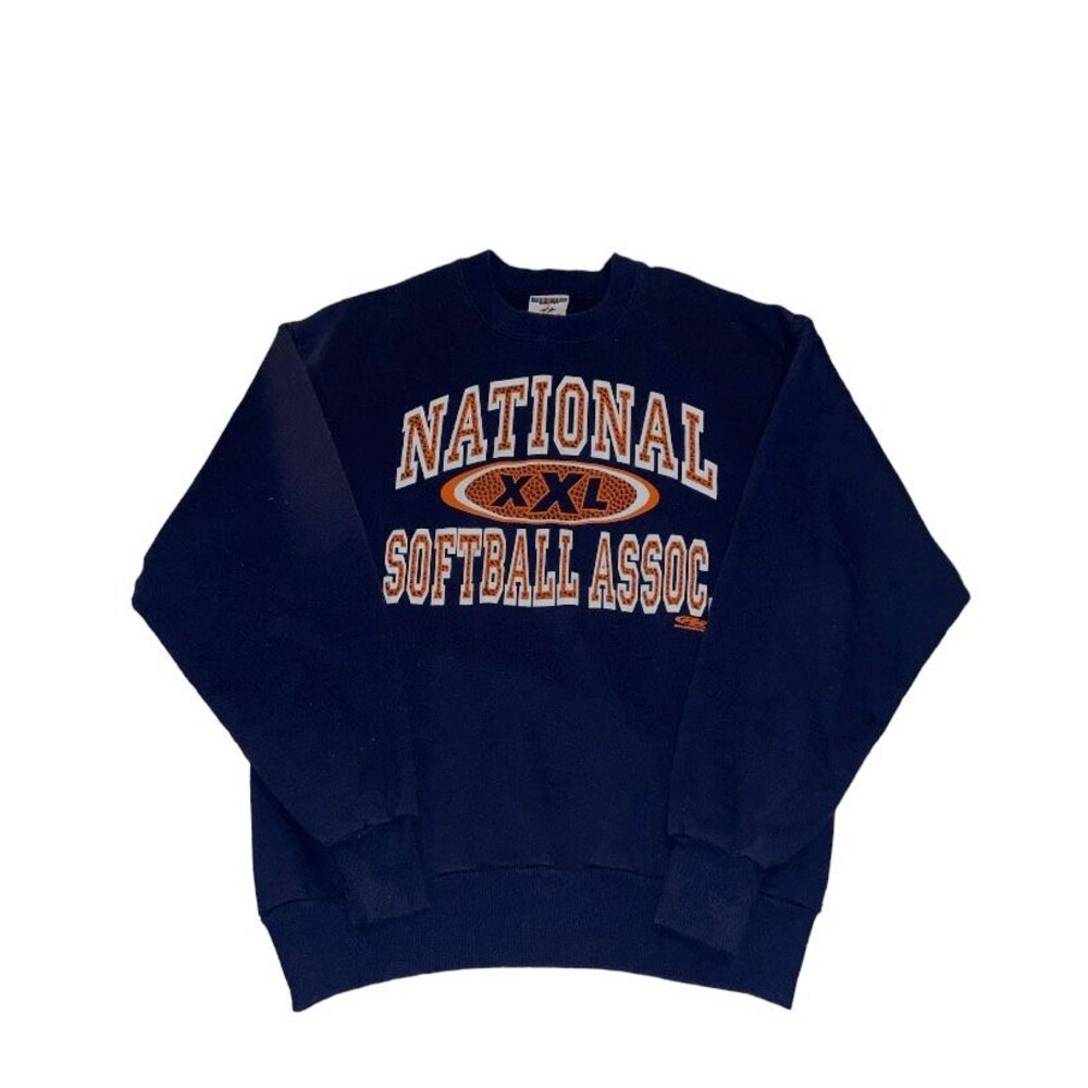 Vintage Softball Crewneck Sweatshirt Women’s Medium Navy Blue Jerzees NSA